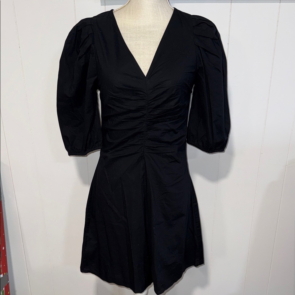 Universal Thread Black Mini Dress with Puff Sleeves
